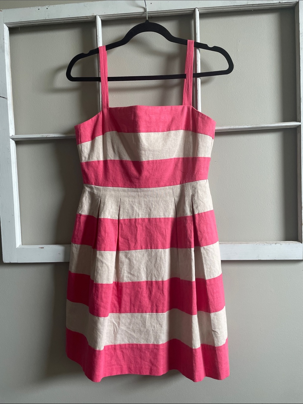 LOFT Pink and Cream Sleeveless Dress